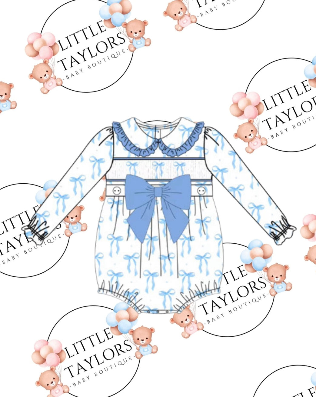 Preorder bow smocked romper