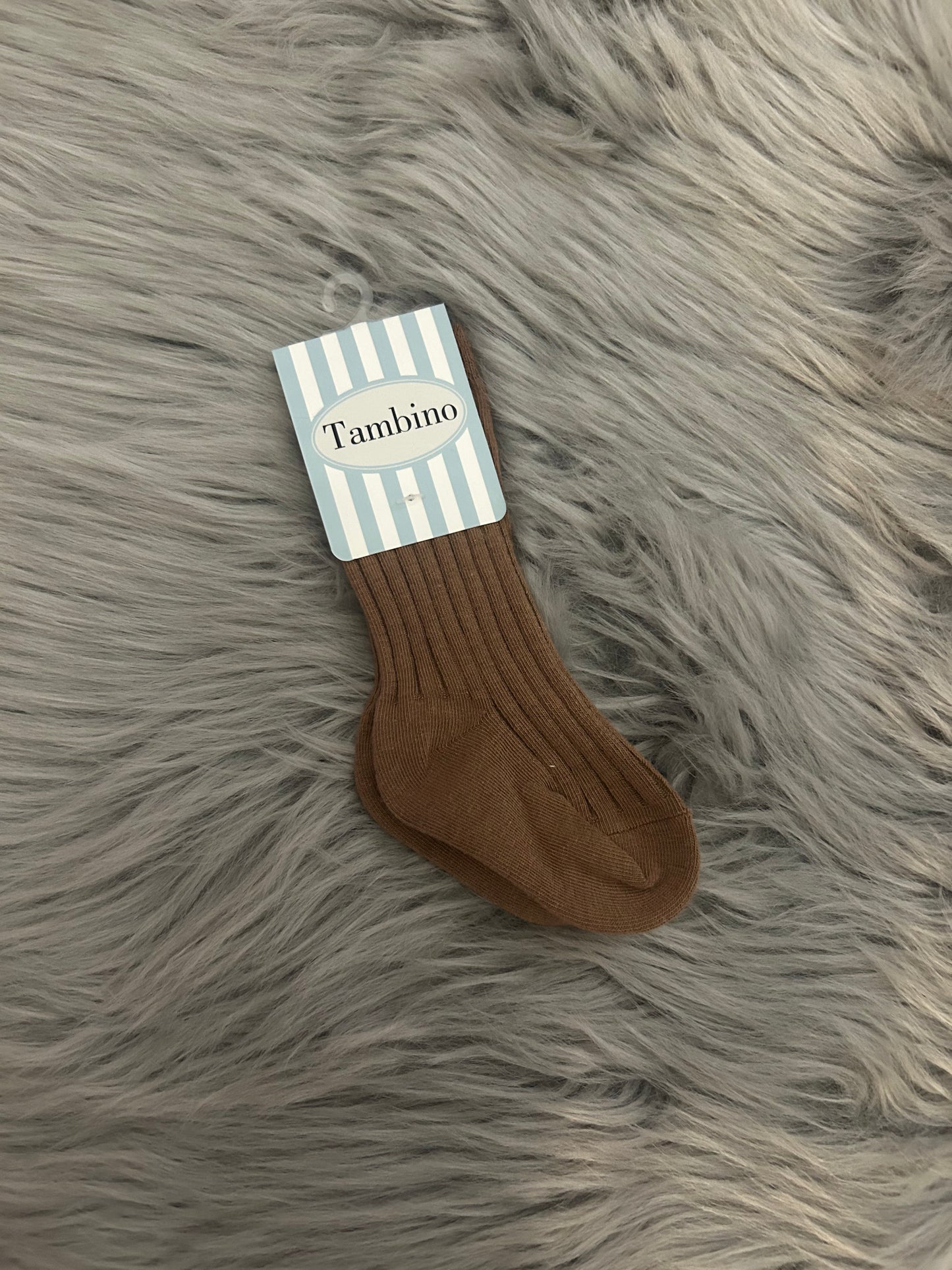 Brown ribbed socks