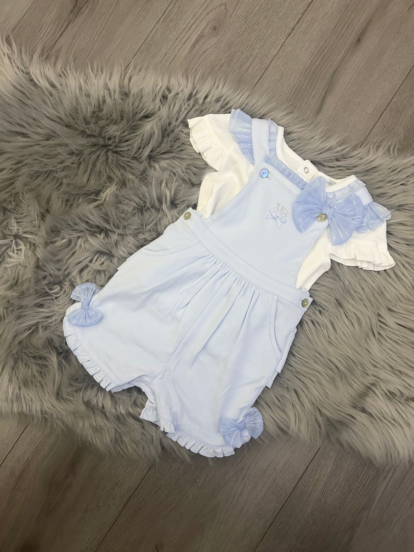 Mintini blouse and bow dungaree