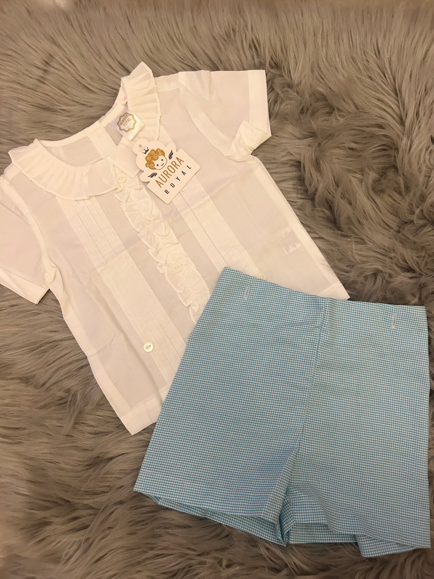 Ruffle shirt and shorts