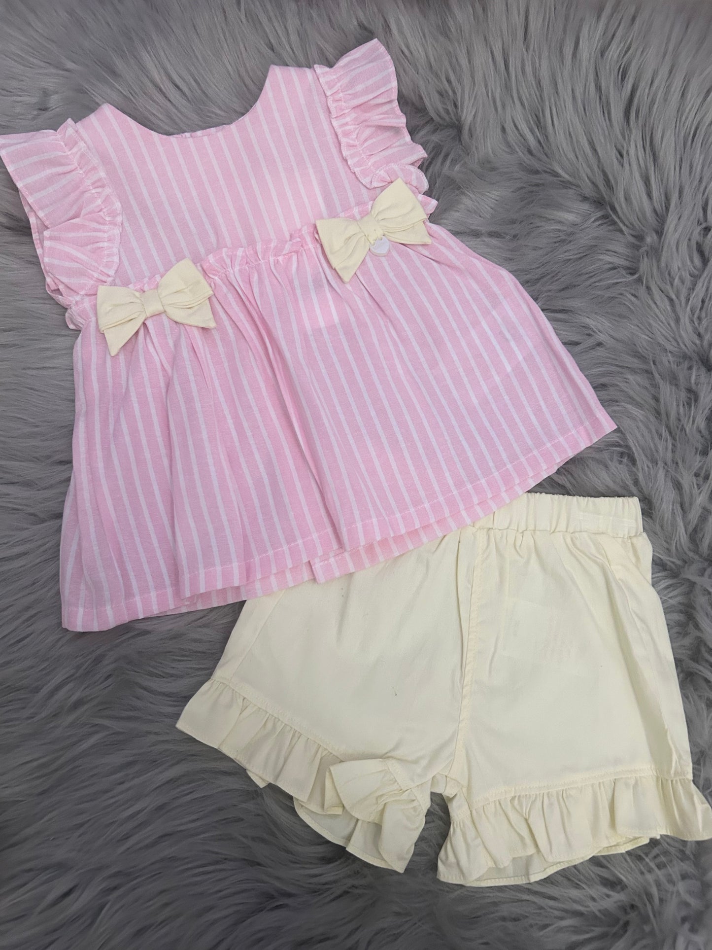 Pinstripe top & shorts