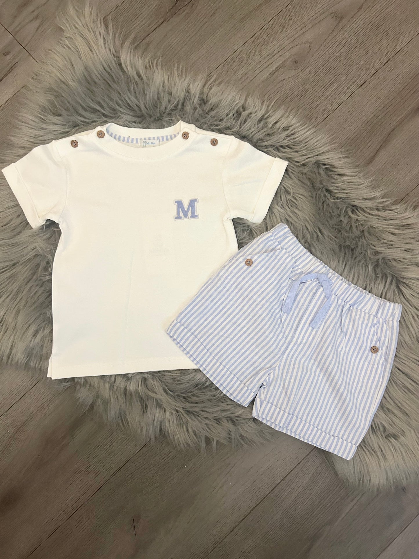 Mintini striped short set