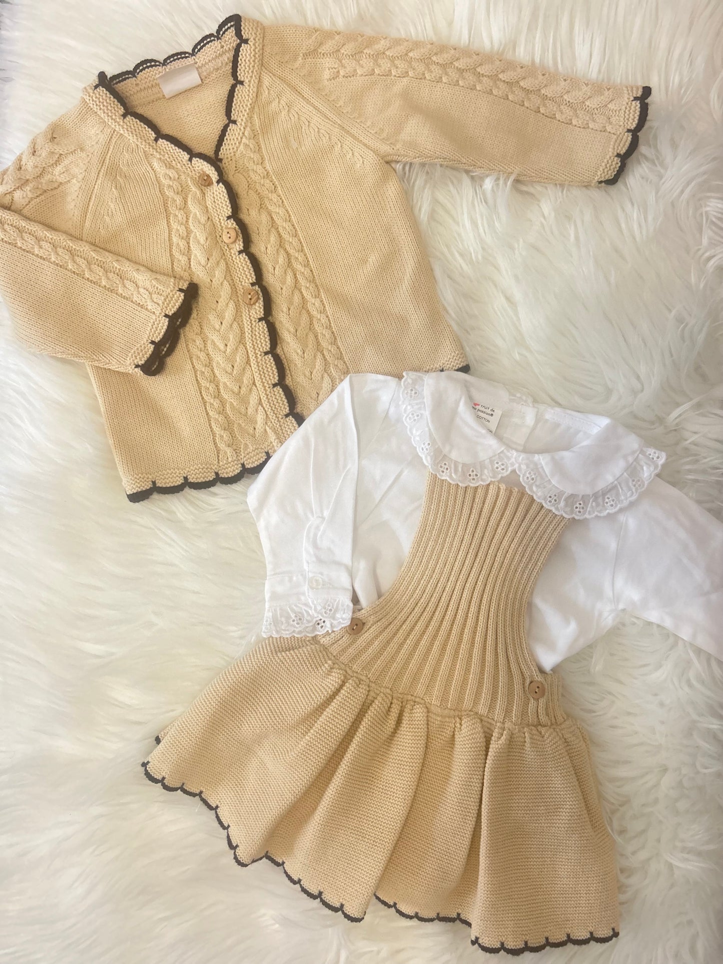 Tan knit 3 piece set