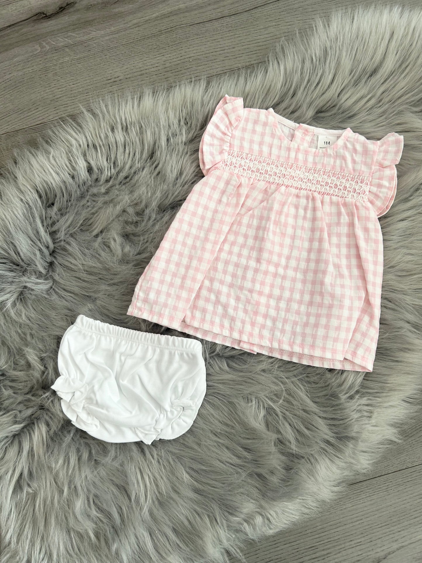 Pink check top & jam pants