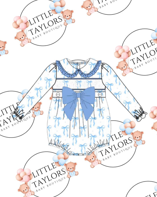 Preorder bow smocked romper