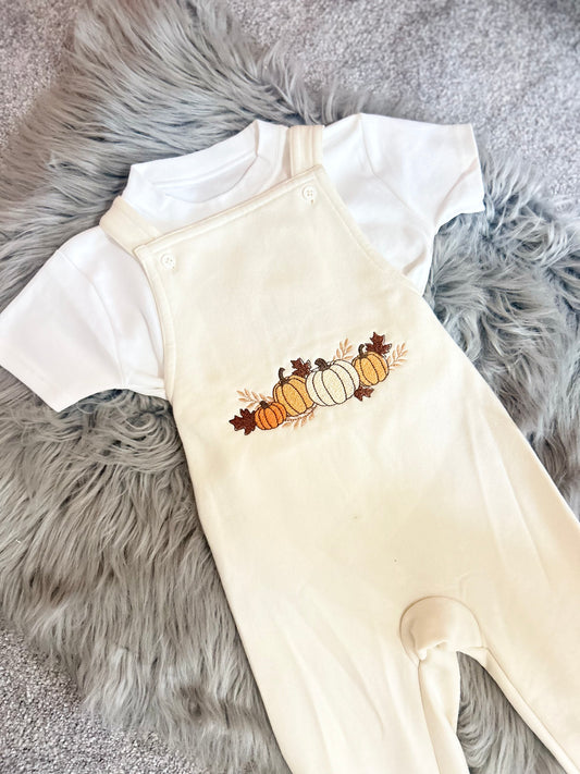 Halloween pumpkin dungarees