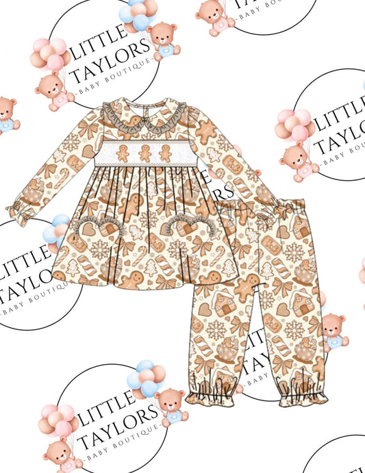 Gingerbread lane smocked pyjamas