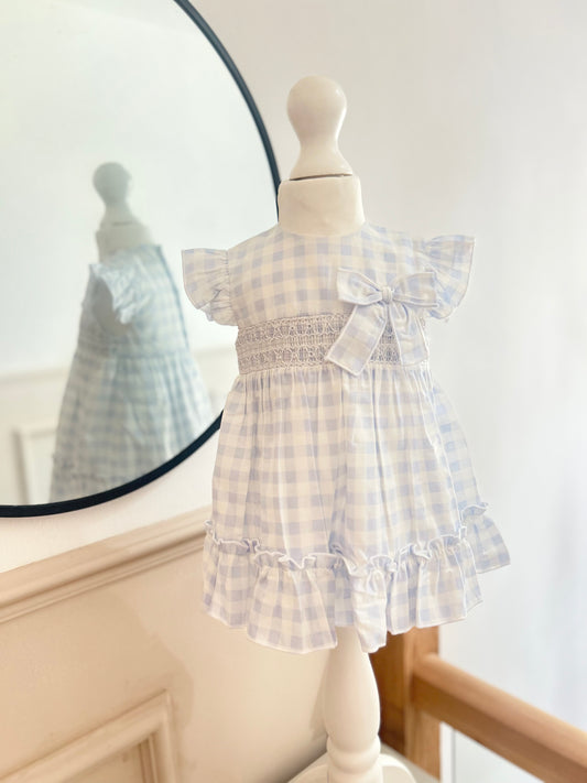 Blue gingham dress
