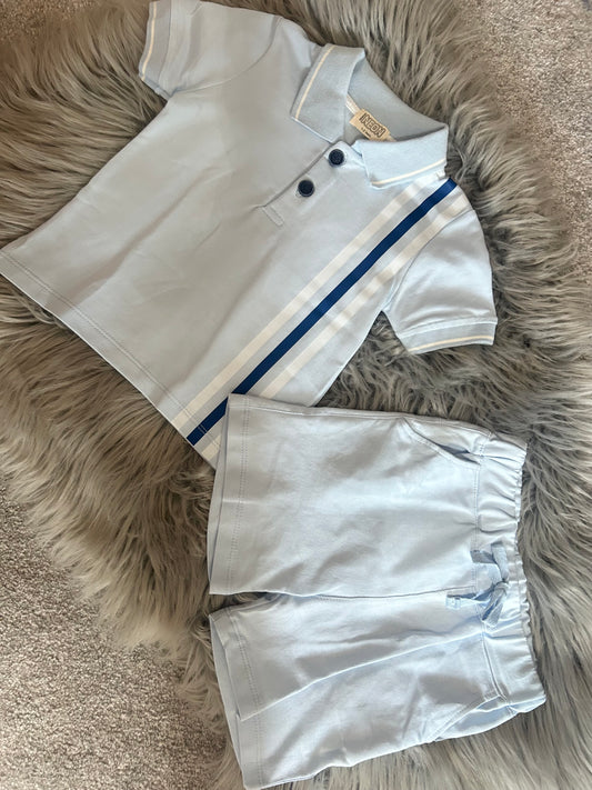 Stripe polo set