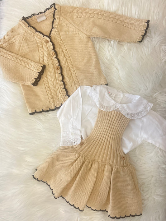 Tan knit 3 piece set