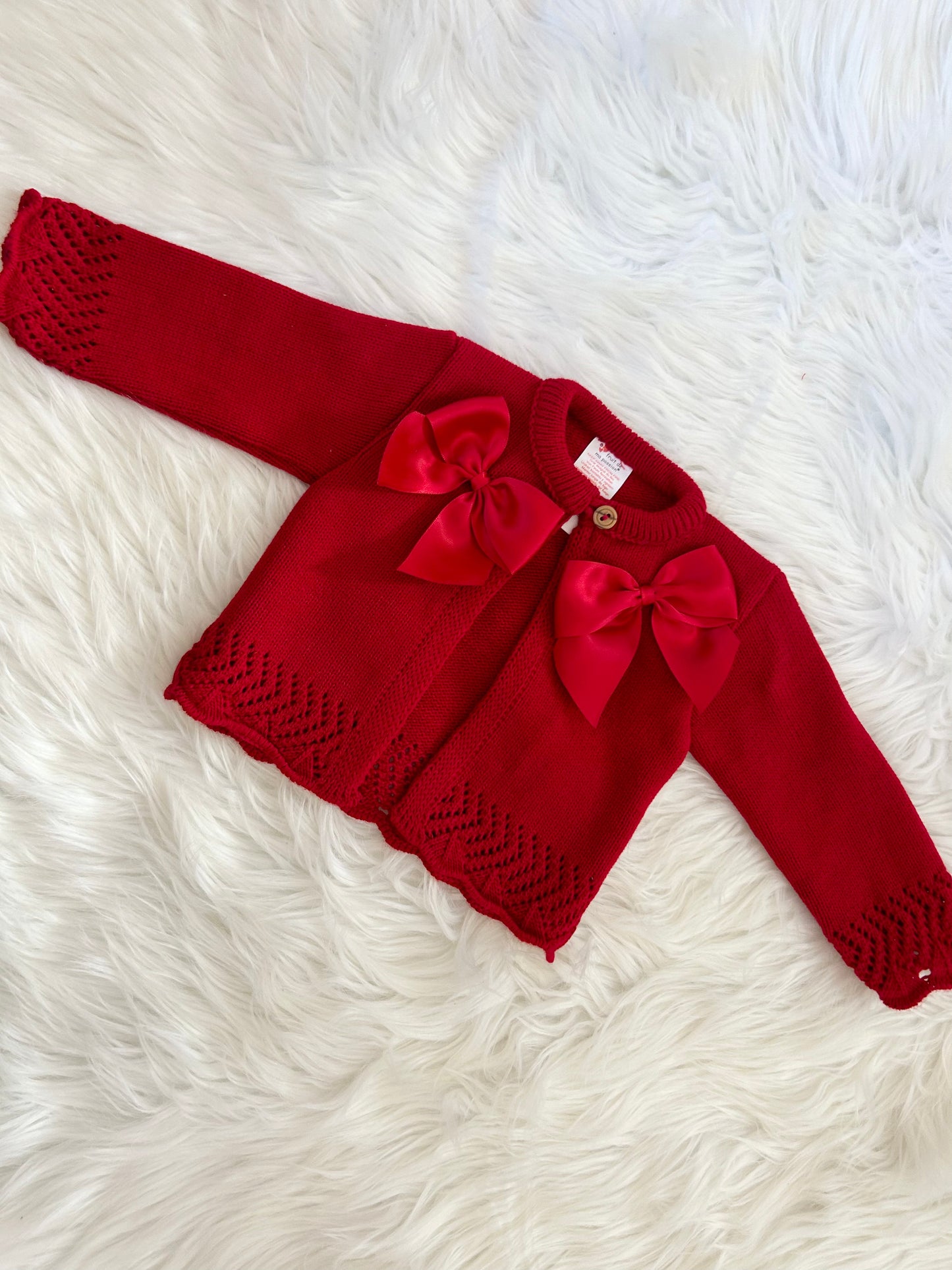 Red bow cardigan